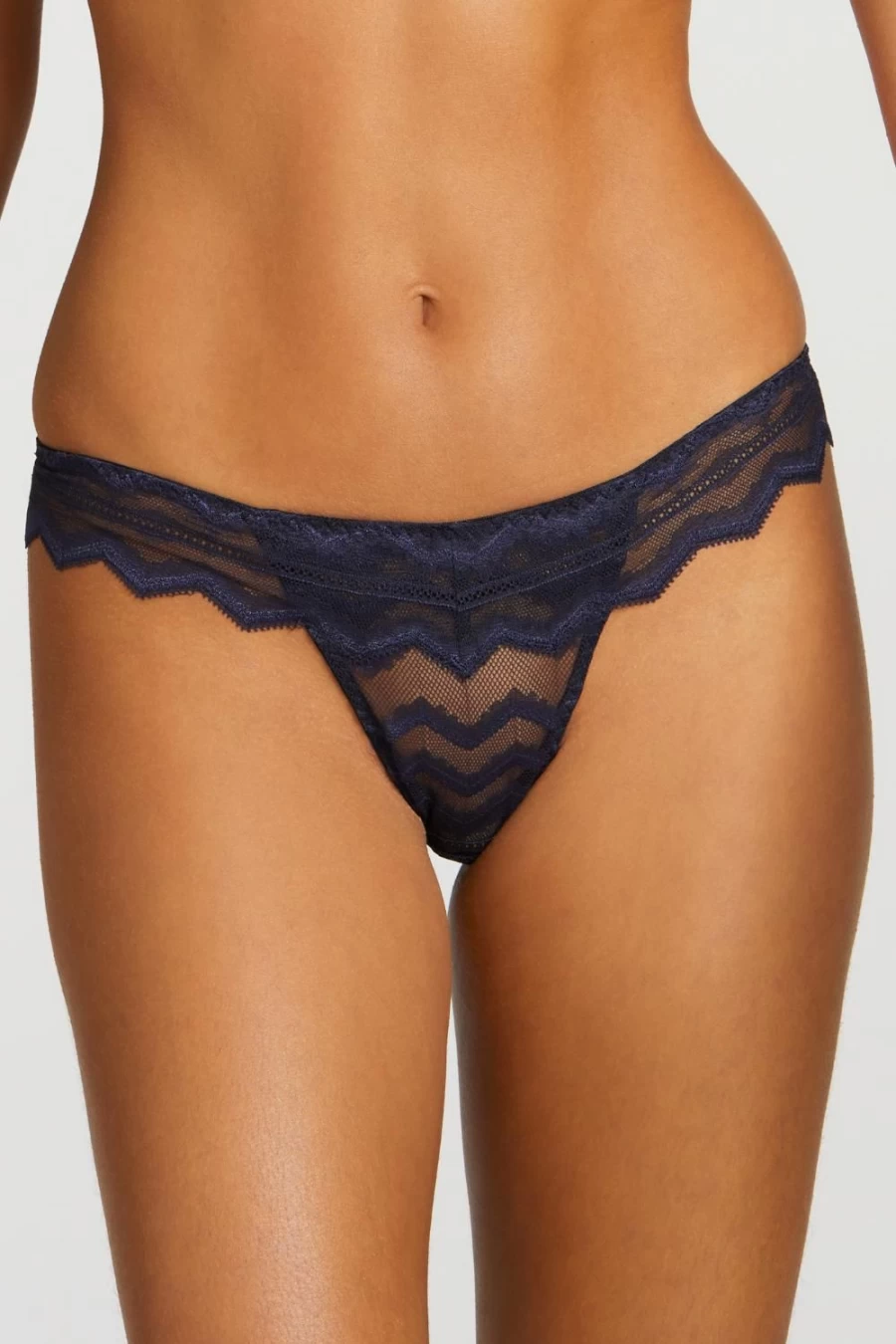 Coco de Mer Muse - Margot Brazilian Knicker in Navy Lace Underwear