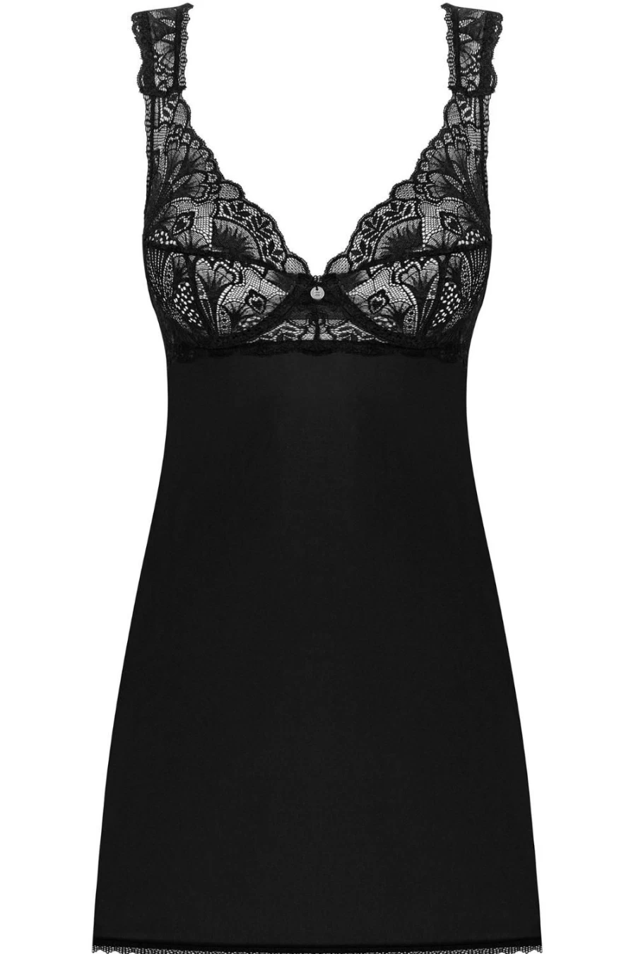 Obsessive Donna Dream Black Babydoll Lingerie with Thong