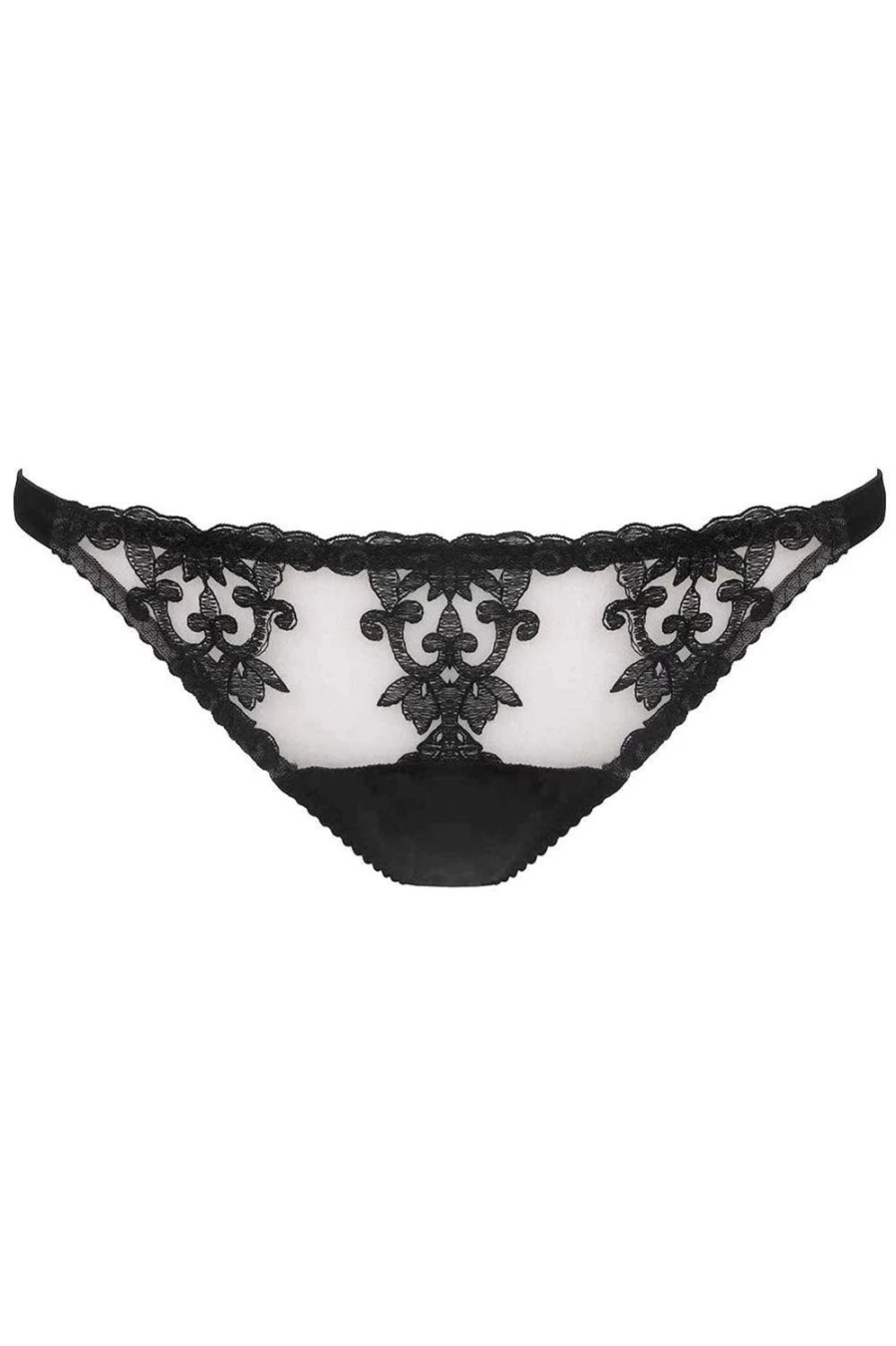 Fleur of England Onyx Ouvert Brief - Black Lace Luxury Women's Underwear