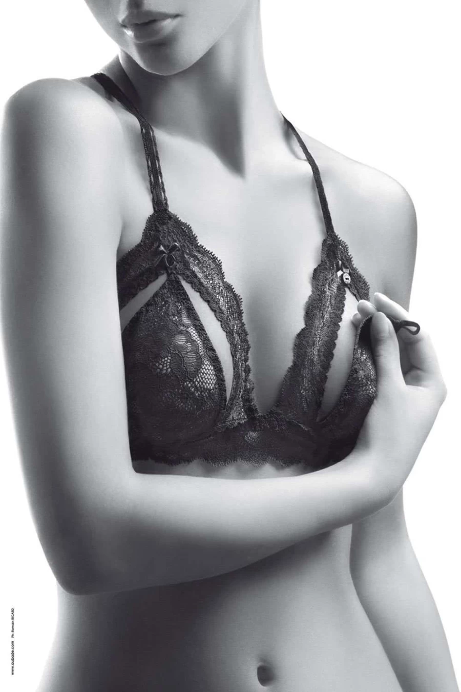 Aubade Black Open-Up Triangle Bra - Boites A Desir Lingerie