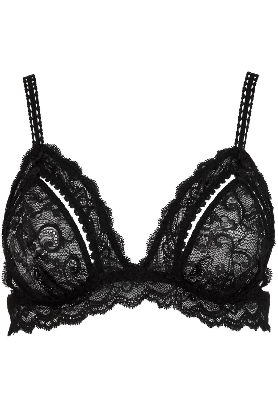 Aubade Black Open-Up Triangle Bra - Boites A Desir Lingerie