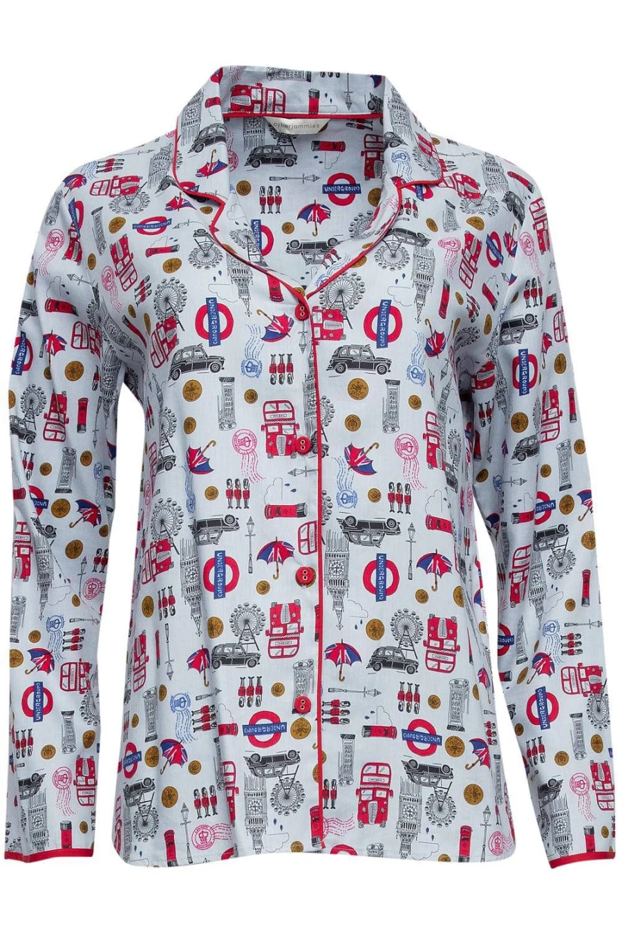 Cyberjammies Multi-Colored Windsor London Print Pyjama Top for Women