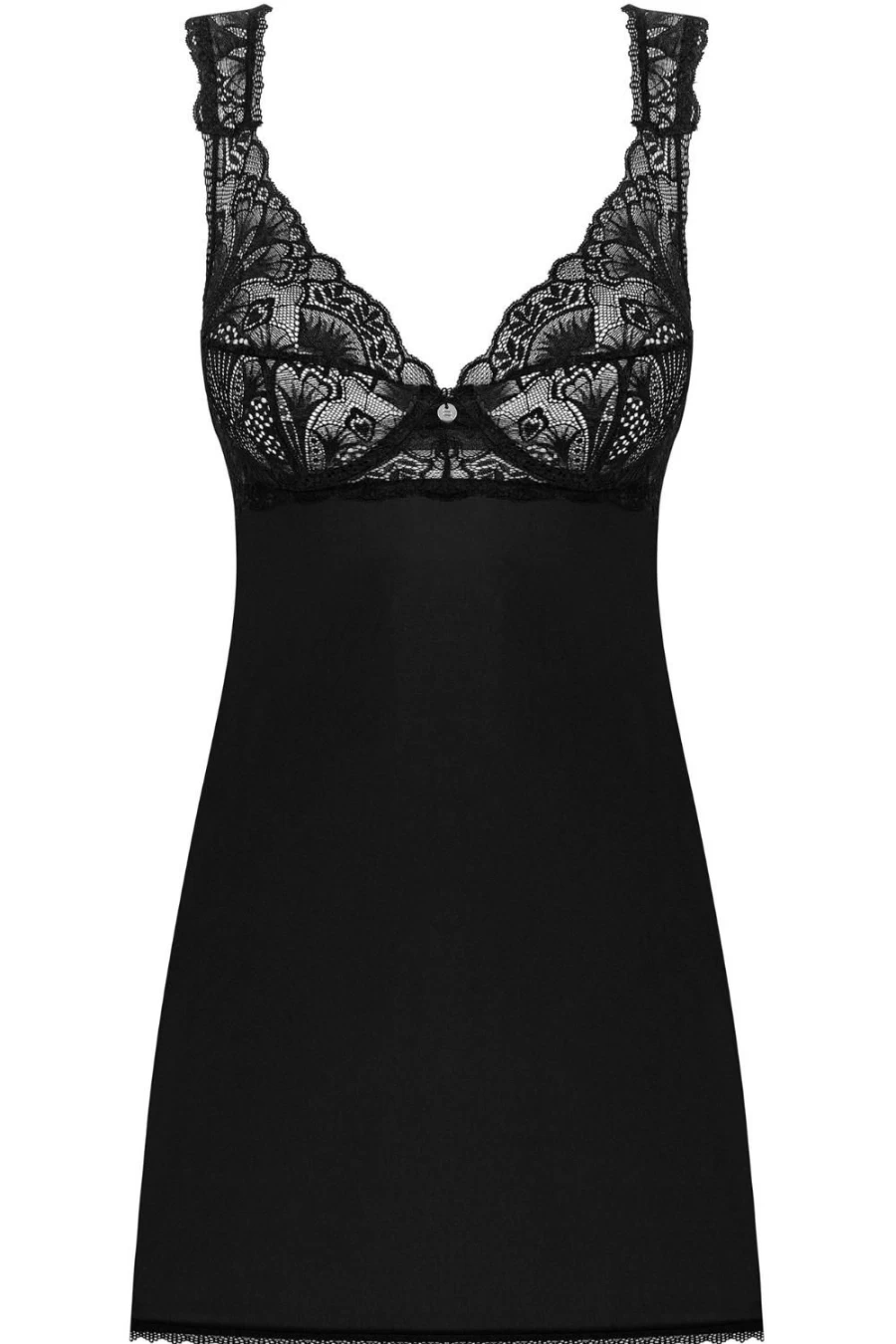 Obsessive Donna Dream Black Babydoll Lingerie with Thong