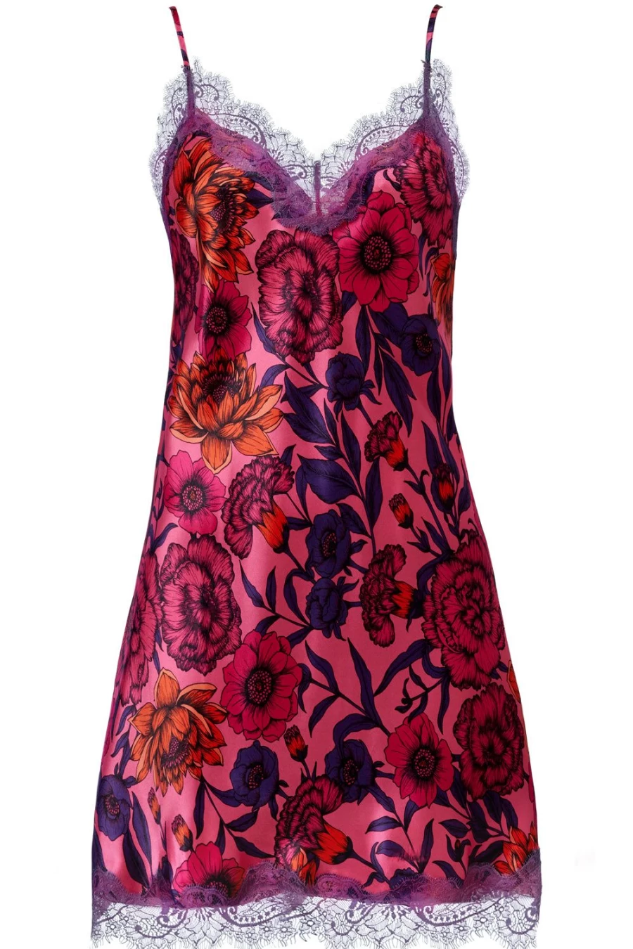 "Sainted Sisters Scarlett Silk Chemise - Sunset Flowers Design Elegant Nightwear"