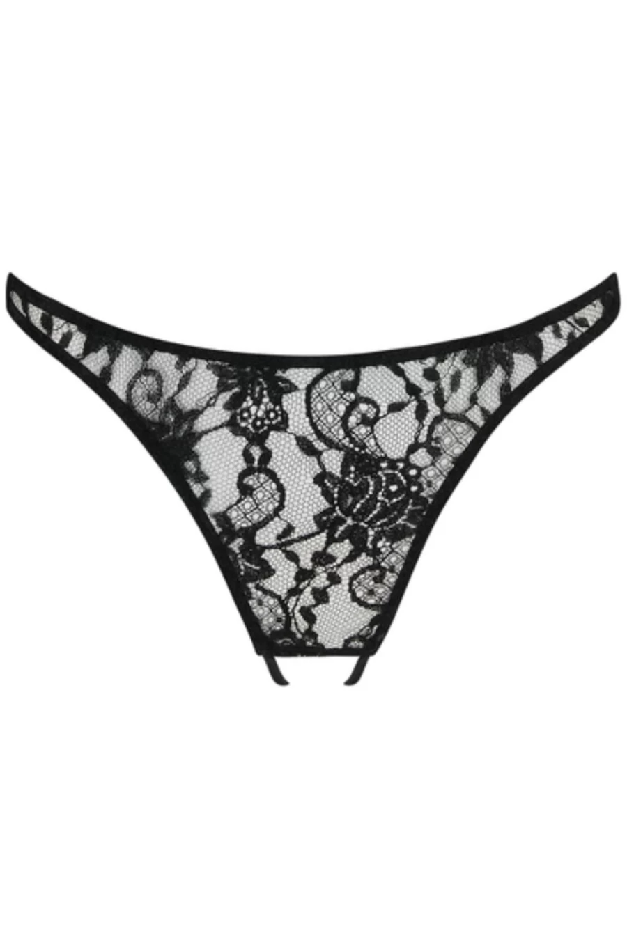 Coco de Mer Black Hera Open Knicker - Lingerie & Women's Underwear