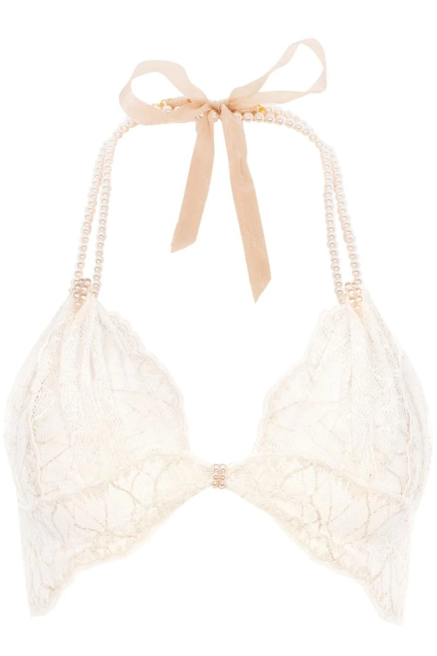 Bracli Ivory Sydney Pearl Bra – Elegant Lace Pearl Embellished Women's Underwear
