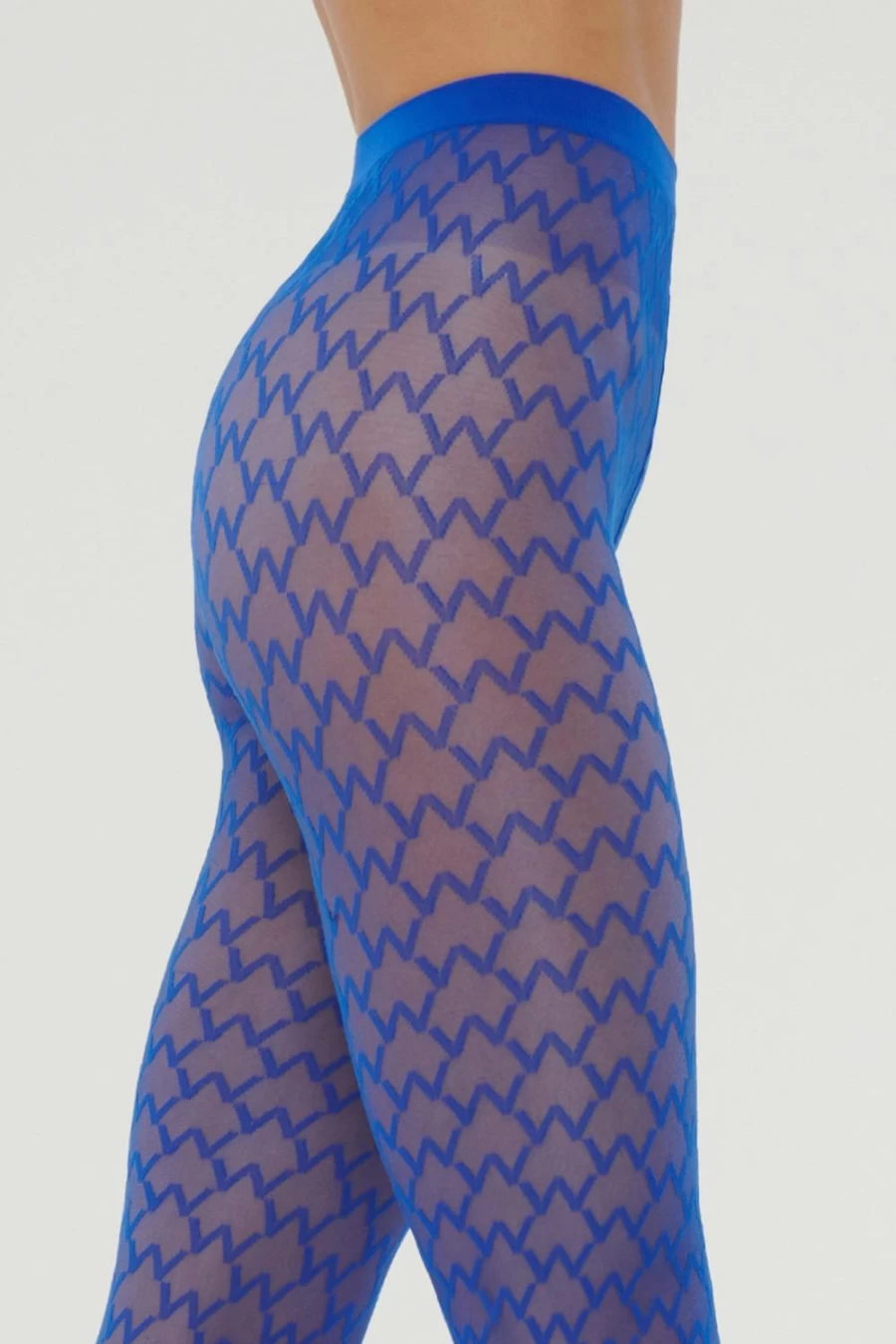 Wolford Sheer W Tights in Electric Blue - Transparent Luxury Hosiery