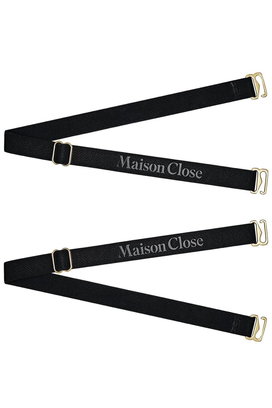 Maison Close Black Signature Thong Straps - Luxury Lingerie Essentials