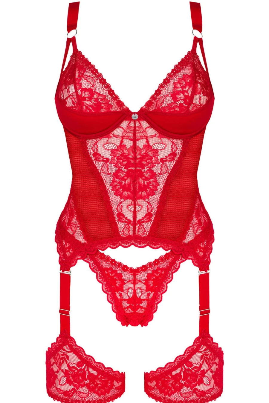 Obsessive Red Corset & Thong Set - Belovya Lingerie for Women