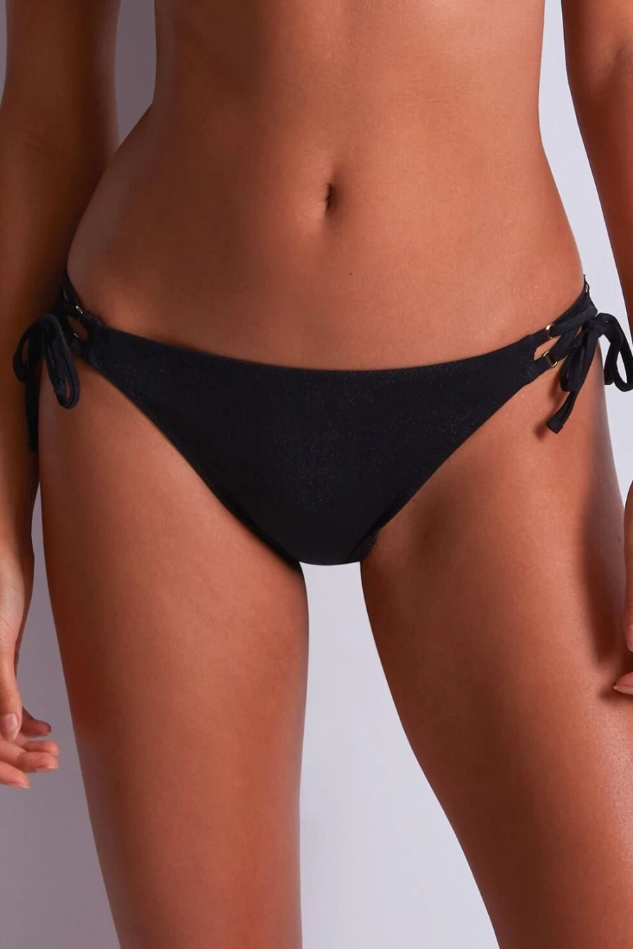 Aubade Black Sand Summer Glow Mini-Coeur Bikini Bottom - High-Waisted Swimwear for Women