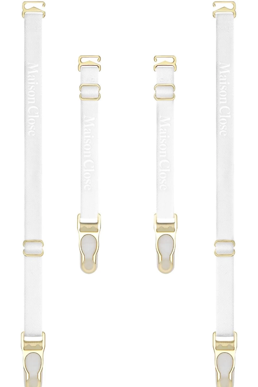 Maison Close White Signature Suspender Straps for Elegant Style