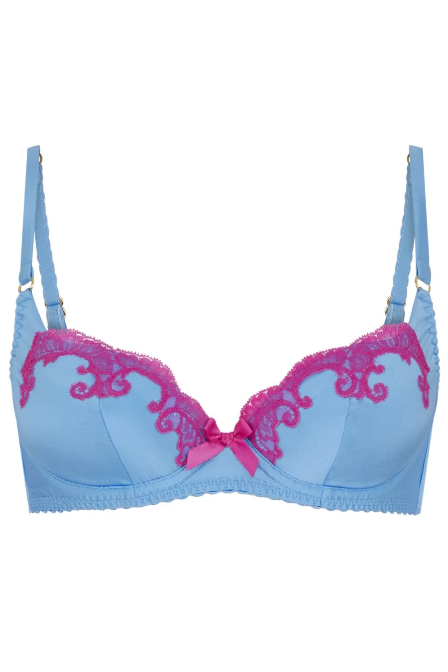 Agent Provocateur Molly Plunge Underwired Bra in Blue & Pink - Lace Lingerie for Women
