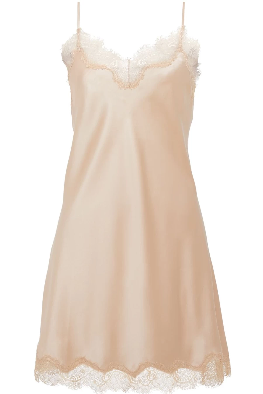 Sainted Sisters Scarlett Silk Chemise - Shell/Vintage Luxury Lingerie