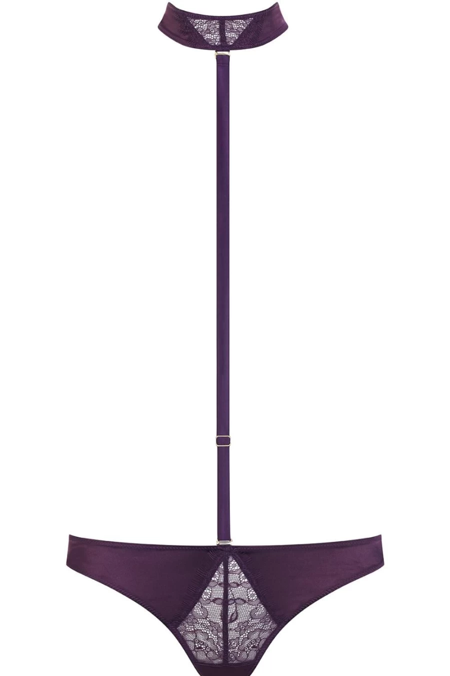 Maison Close Purple Villa Satine Thong Harness - Luxury Lingerie