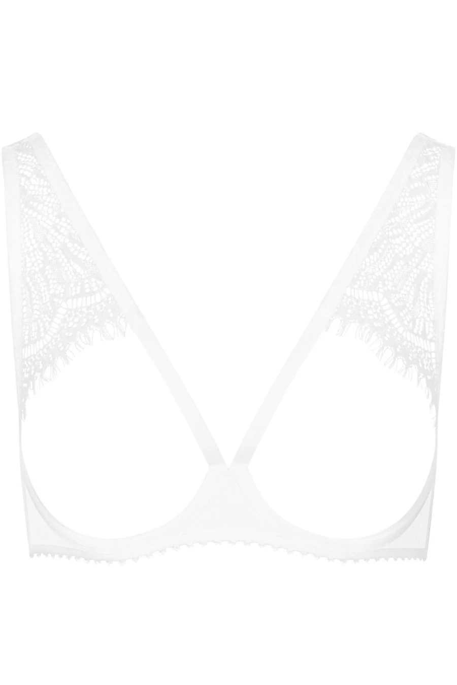 Maison Close Accroche Coeur White Open Wired Bra - Lace Lingerie & Comfort