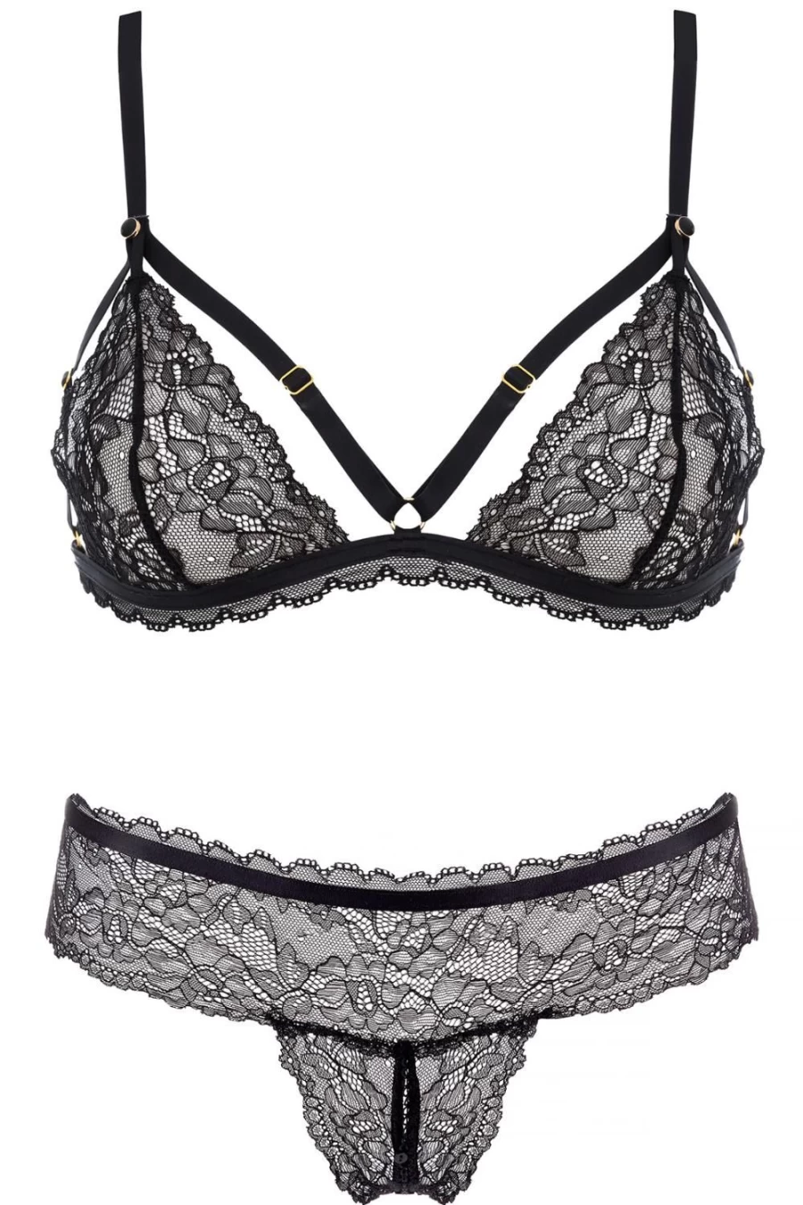 Maison Close Lace Triangle Bra & Thong Set - Le Petit Secret Dentelle lingerie