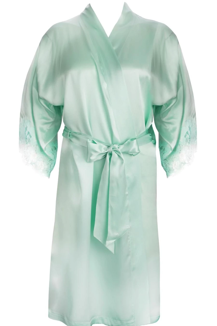 Lise Charmel Amour Nymphea Mid-Length Robe in Jade Aqua - Luxurious Women's Lingerie