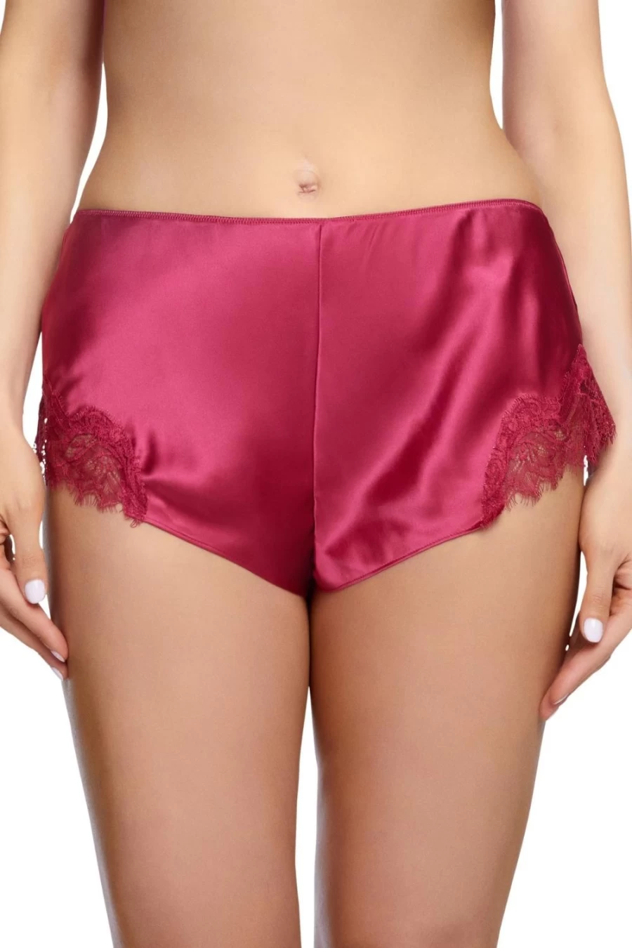 Sainted Sisters Scarlett Silk French Knicker - Raspberry Luxury Lingerie