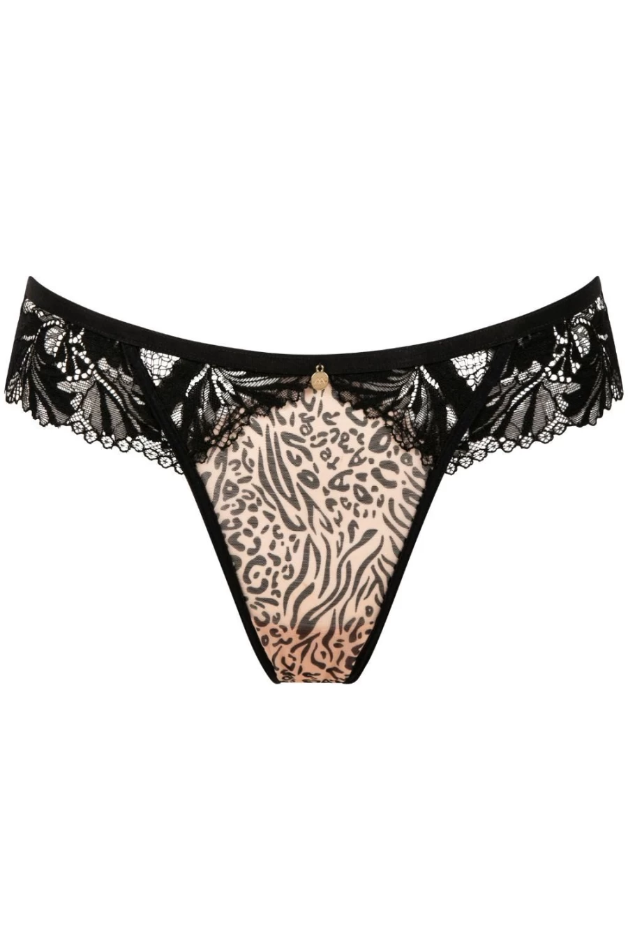 Atelier Amour Caresse Feline Black Lace Tanga - Sensual Women's Underwear