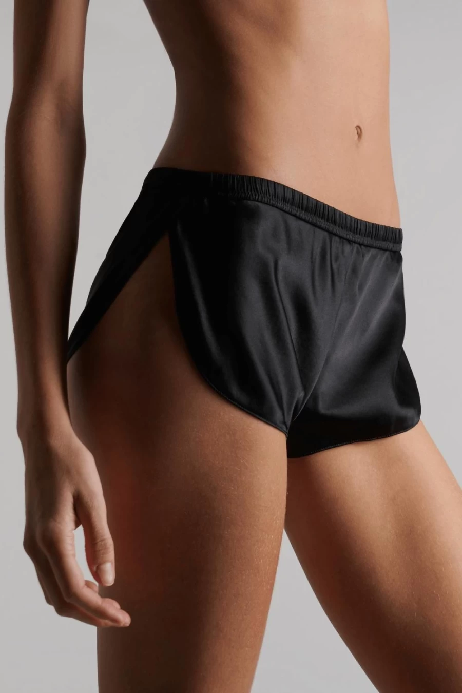 Maison Close Black Rendez-Vous Silk Shorty - Luxurious Lingerie
