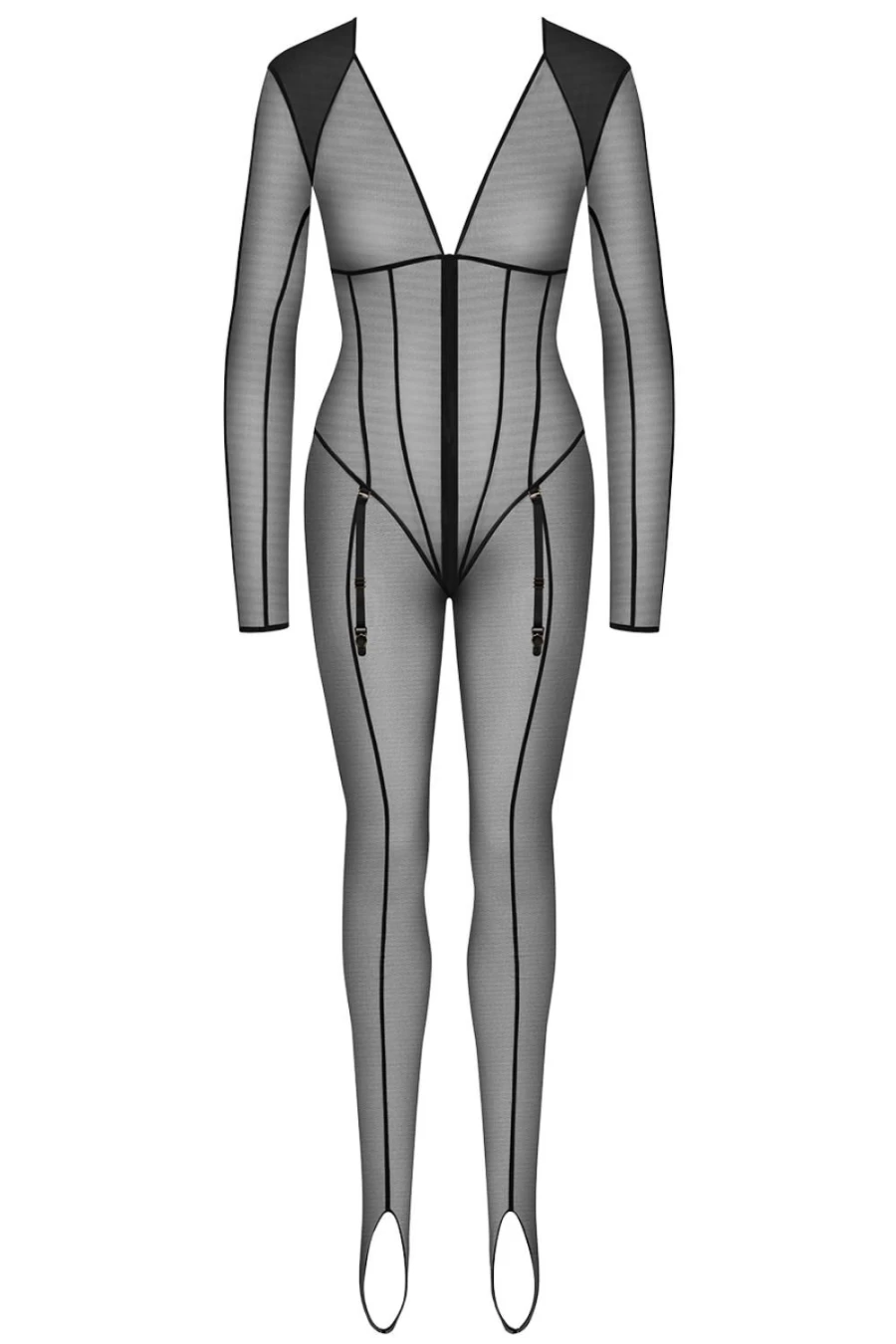 Maison Close Black L'Amoureuse Catsuit - Elegant Latex Bodysuit for Women