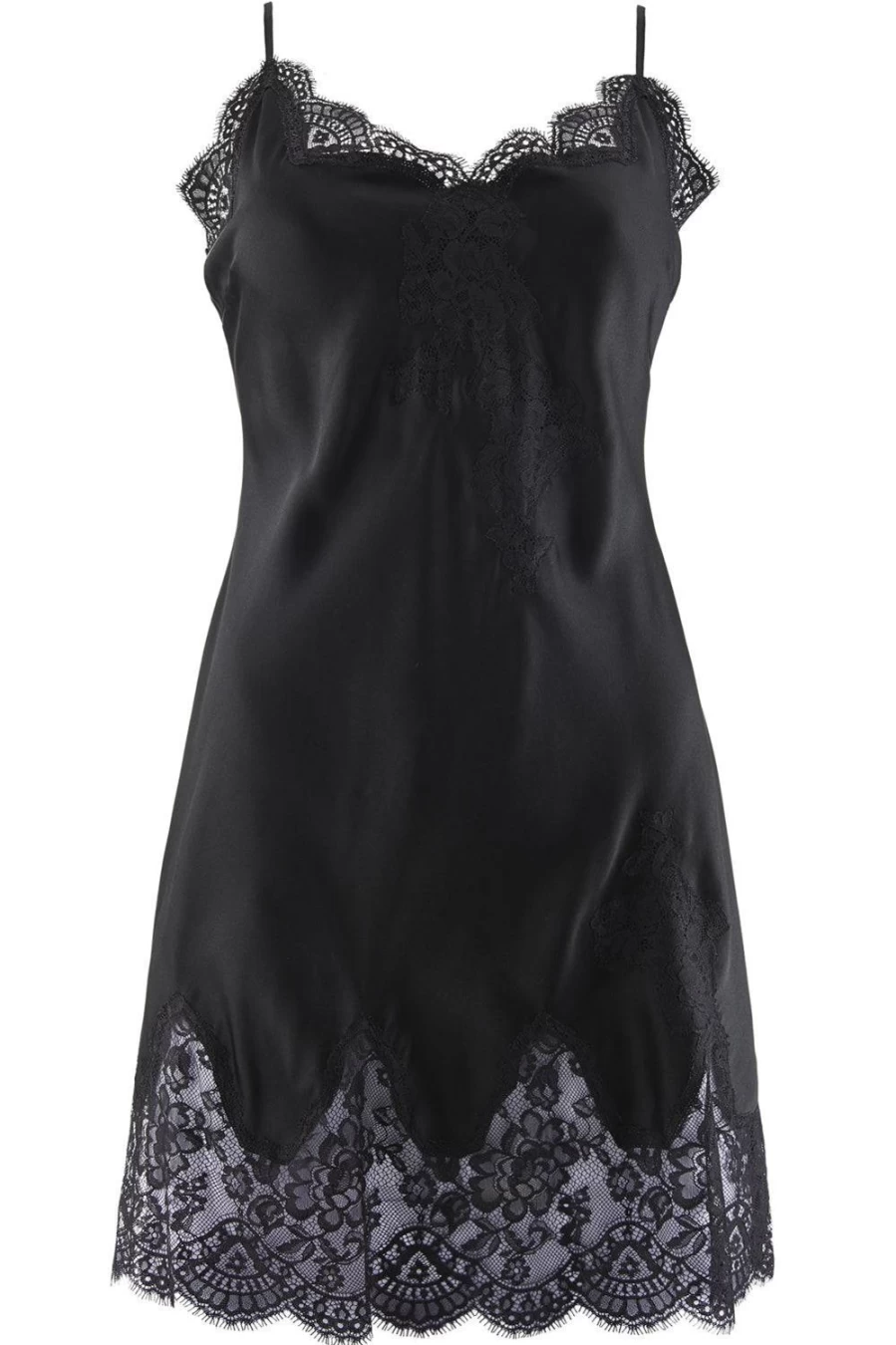 Aubade Black Silk Nightie "Toi Mon Amour" - Luxurious Lingerie for Women