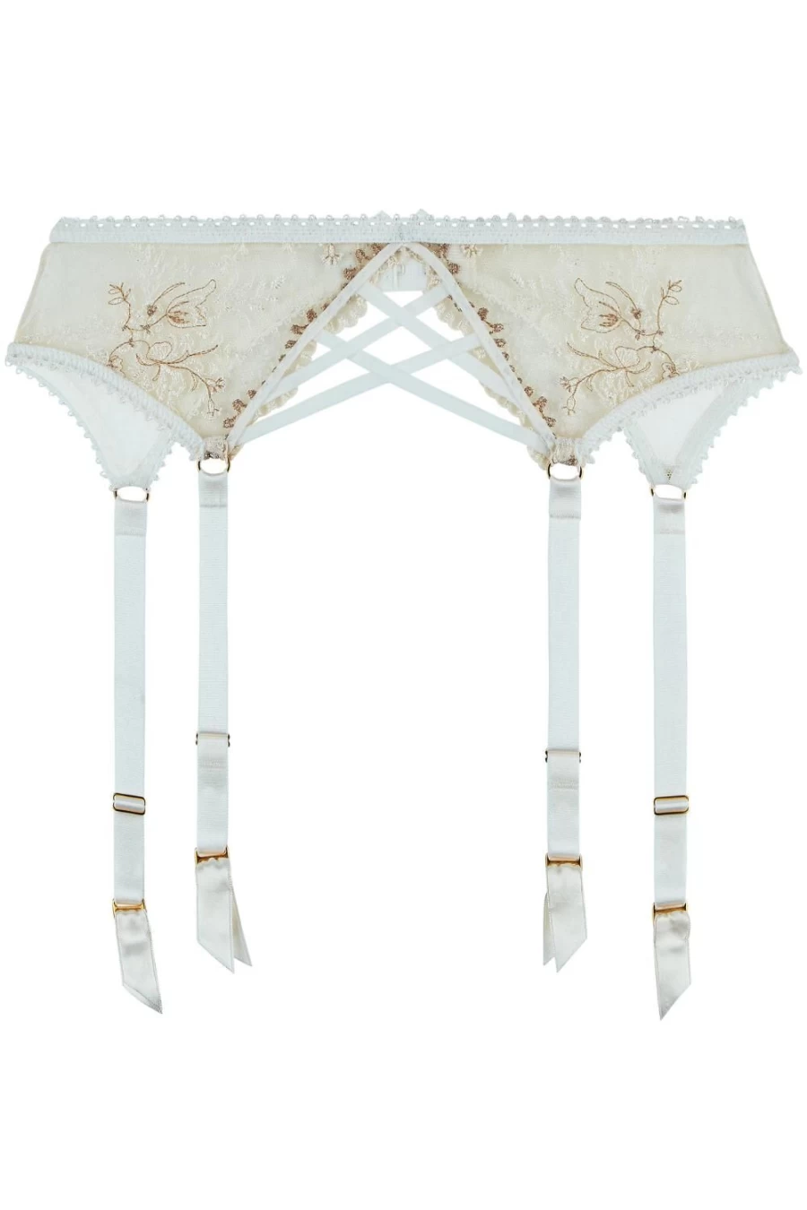 Aubade Tresor Infini Suspender in White Wind - Elegant Lingerie Accessory