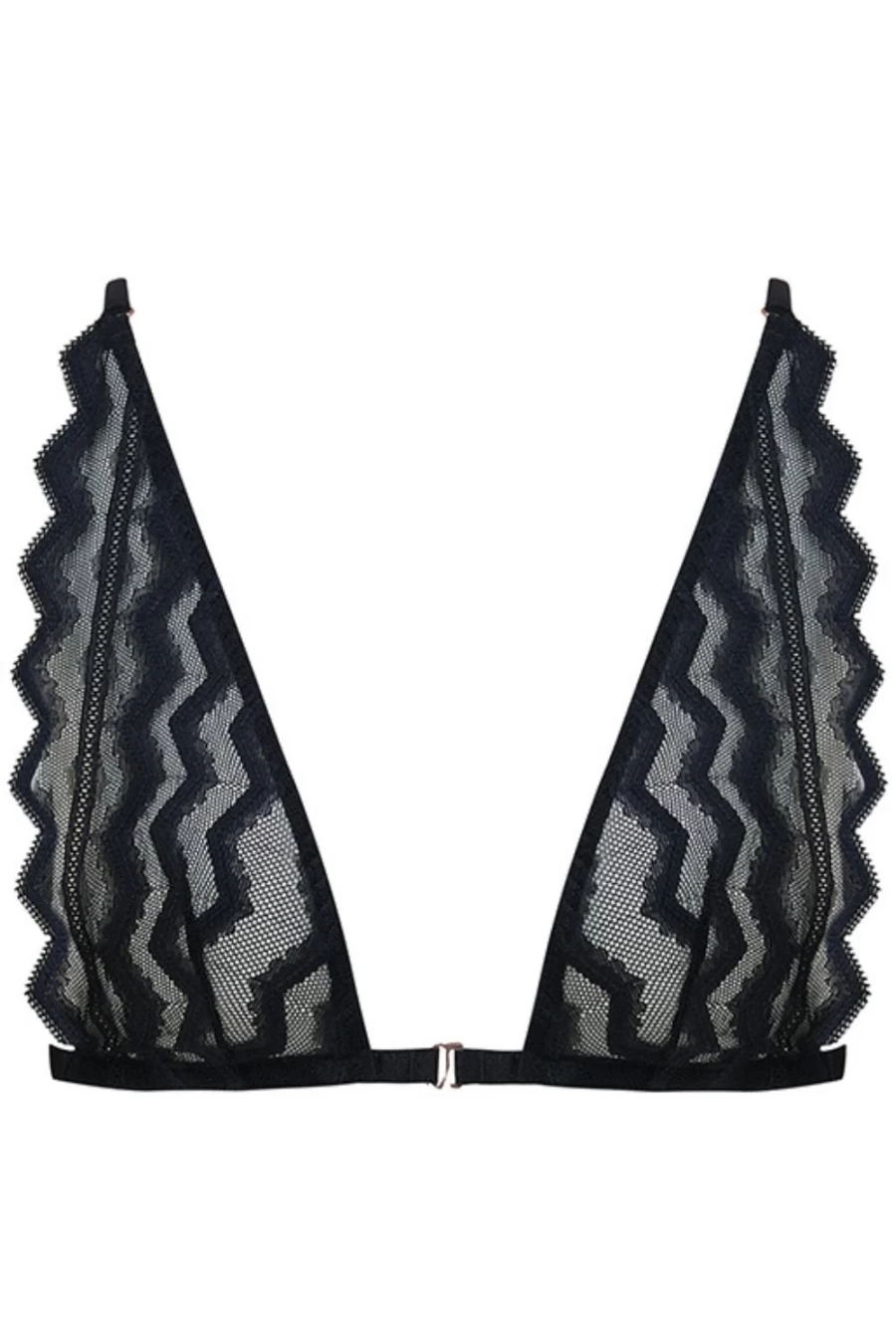 Coco de Mer Muse Margot Triangle Bra in Black - Lace Lingerie Bralette for Women