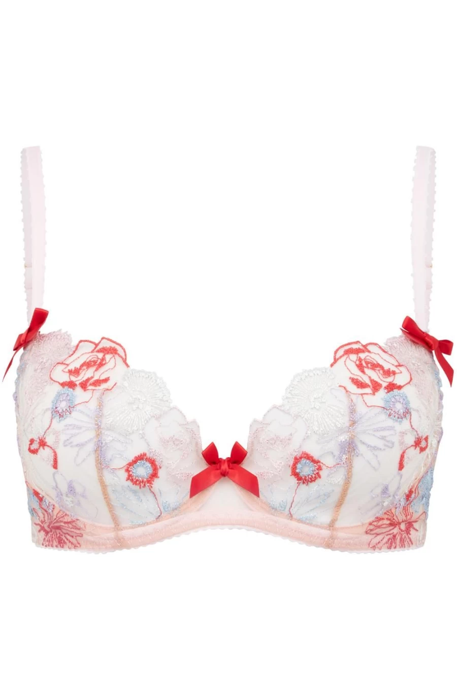 Agent Provocateur Zuri Plunge Underwired Bra - Red, Blue & Sand Lingerie for Women