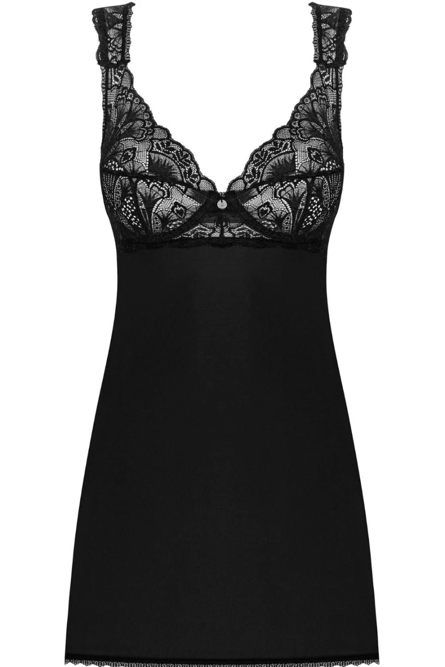Obsessive Donna Dream Black Babydoll Lingerie with Thong
