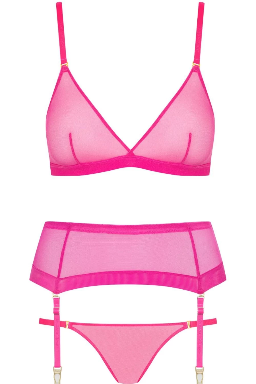 Maison Close Triangle Bra, Thong & Suspender Set - Corps A Corset Lingerie