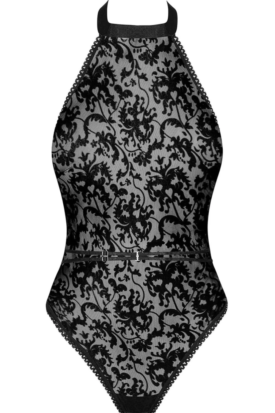 Obsessive Black Softily Thong Bodysuit for Women - Comfortable Lingerie Bodysuit