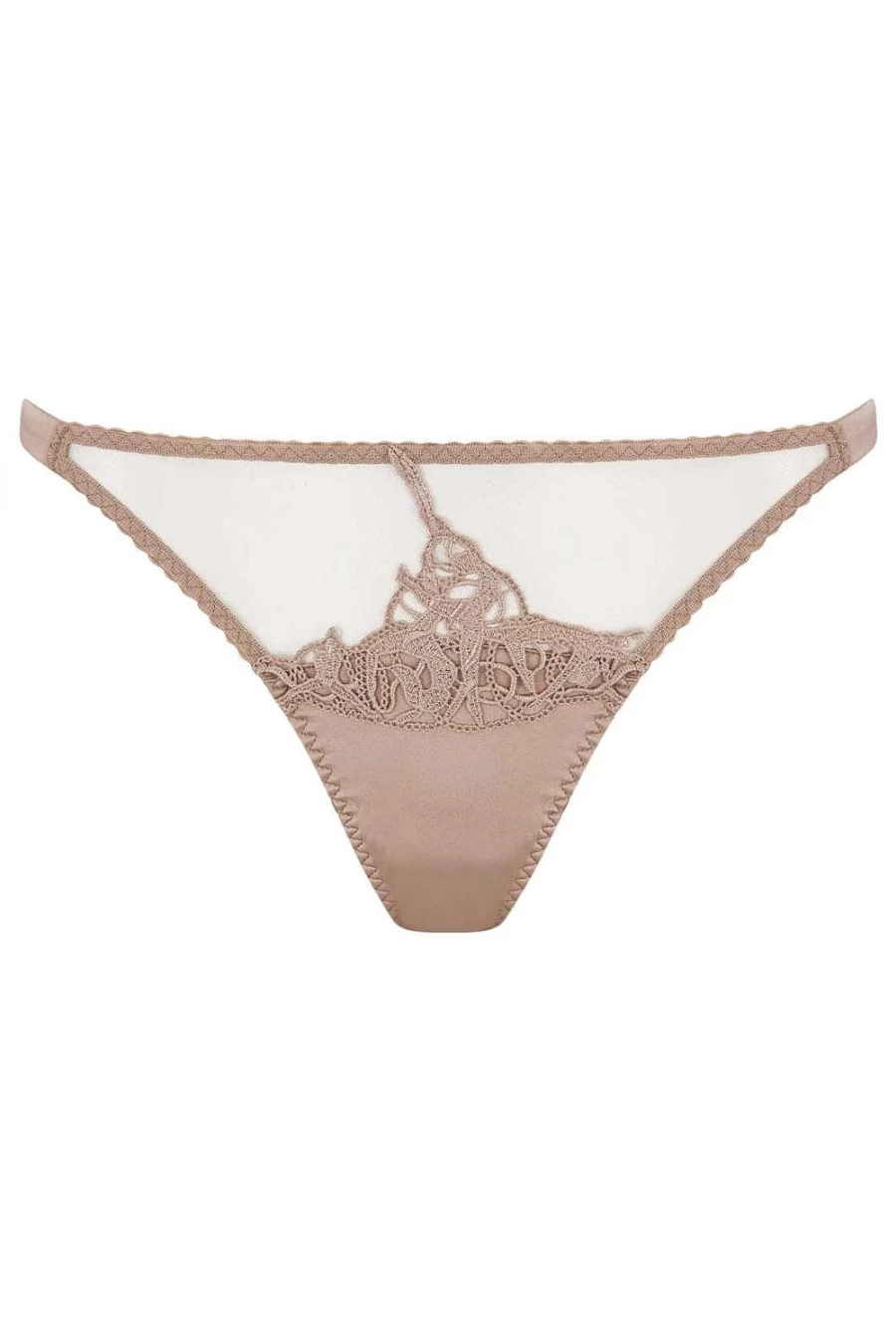 Fleur of England Marlena Ouvert Lingerie Brief in Antique Gold - Elegant Open Design