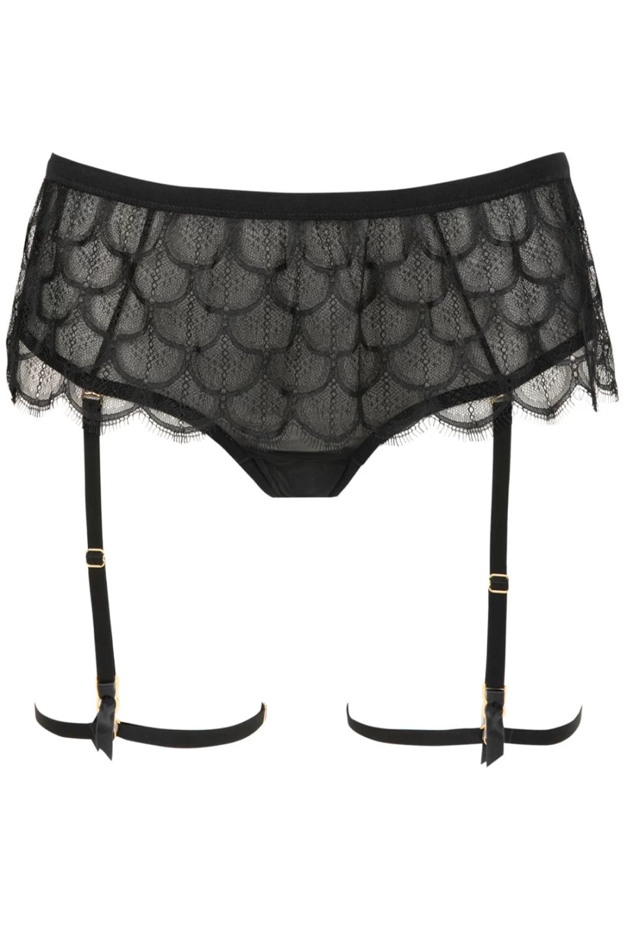 Atelier Amour Mystic Shadow Black Open Suspender Harness Brief for Men/Women