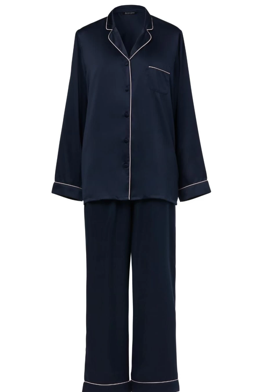 Sainted Sisters Navy Sienna Satin Pajama Set - Luxurious Women's Sleepwear