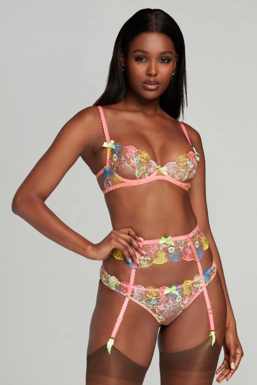 Agent Provocateur Zuri Suspender Multi/Sand Color Luxury Lingerie Accessories