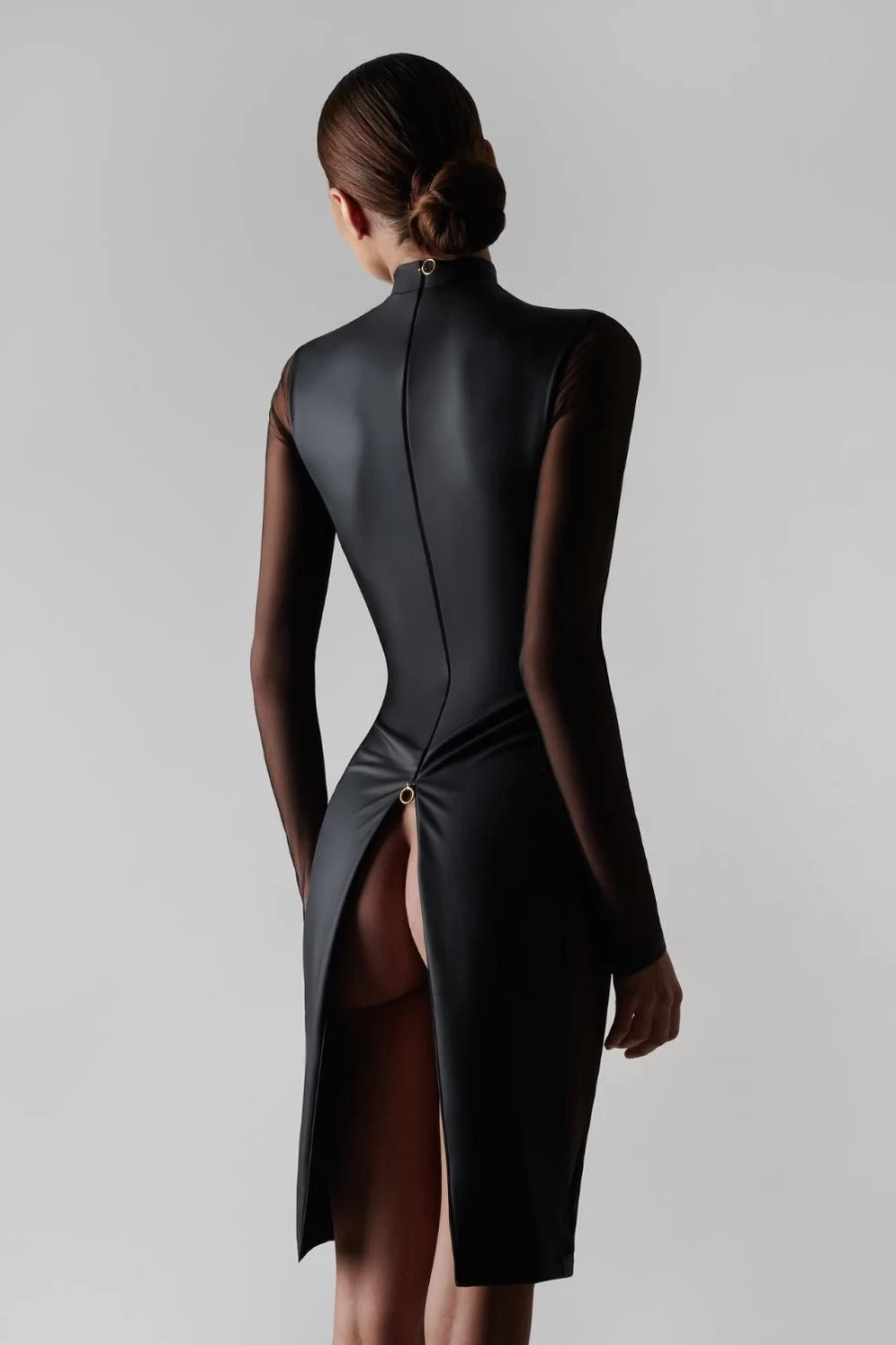 Maison Close Black Chambre Noire Midi Dress - Elegant Vintage Style