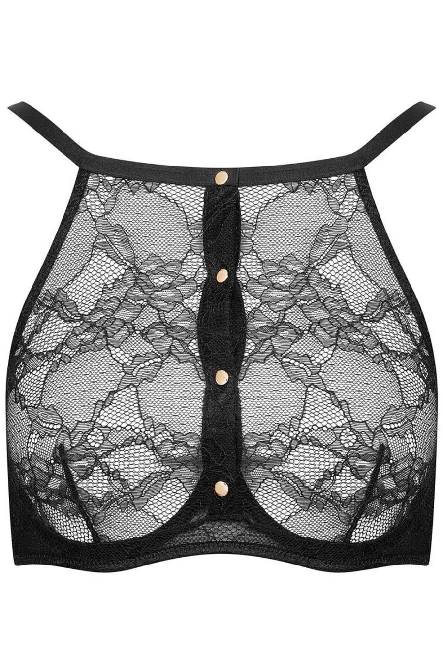 "Maison Close Black Openable Magnetic Wire Bra - Adjustable Lingerie"