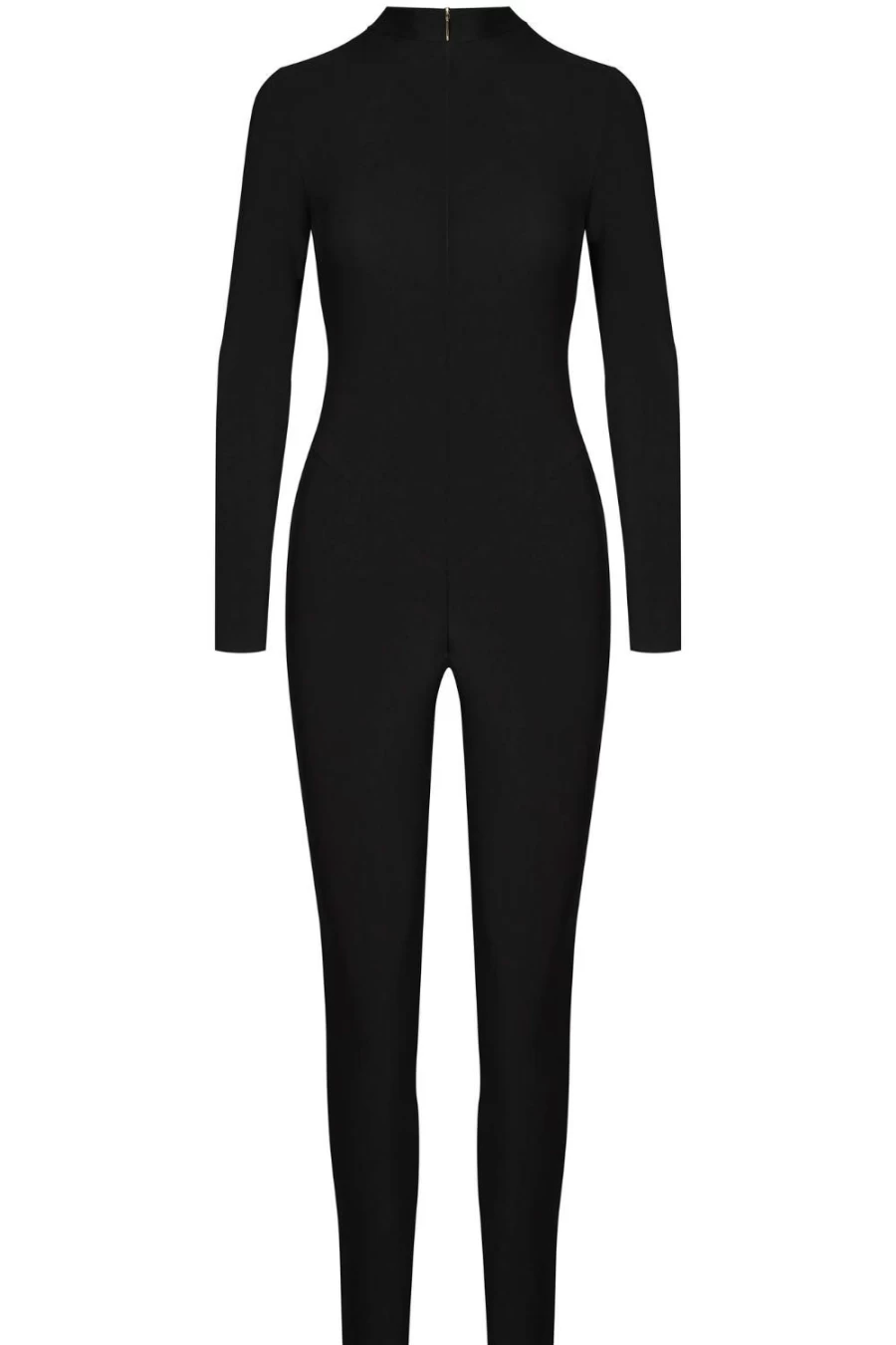 Maison Close Black Nuit Fauve Sheer Back Long Sleeve Catsuit - Elegant Lingerie Bodysuit