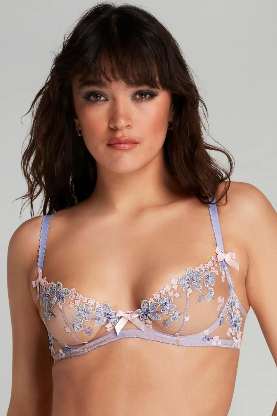 Agent Provocateur Lilac Cyrene Plunge Underwire Bra - Lace Lingerie & Supportive Comfort