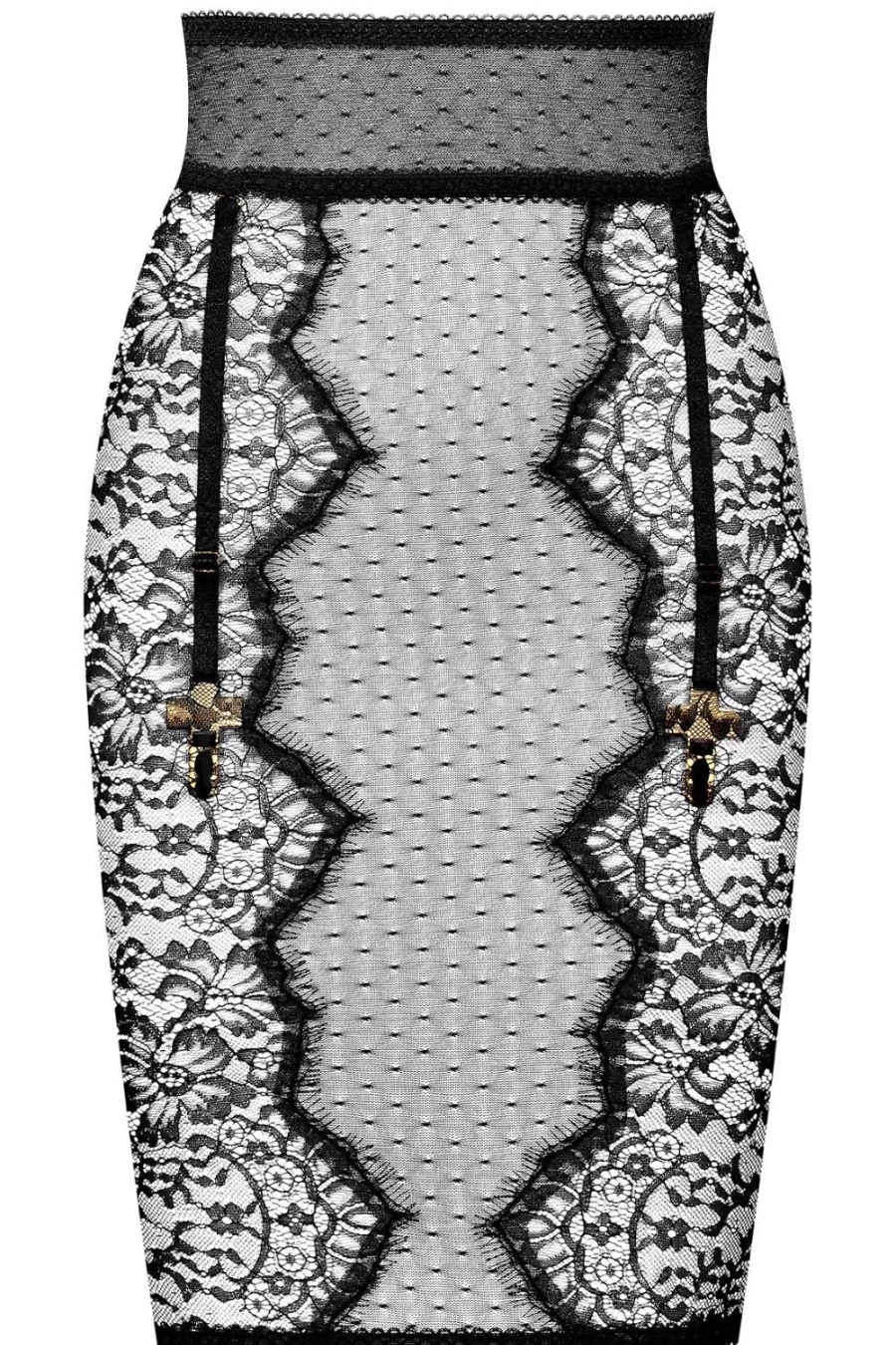"Maison Close Black Divine Suspender Skirt - Elegant Gothic Fashion Skirt"