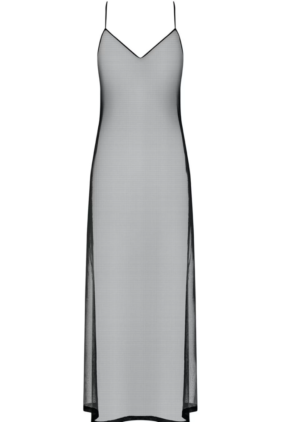 Maison Close Black Madame Reve Sheer Long Evening Dress