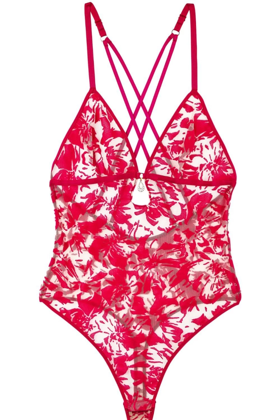 Aubade Hot Pink Wild Vibration Thong Bodysuit - Sensual Lingerie for Women