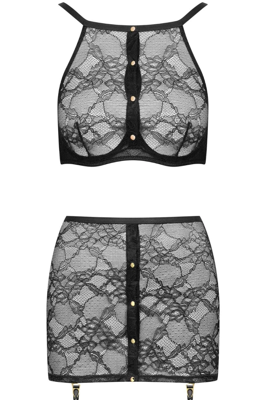 "Maison Close Magnetic Wire Bra & Skirt Set - Stylish & Adjustable Lingerie"