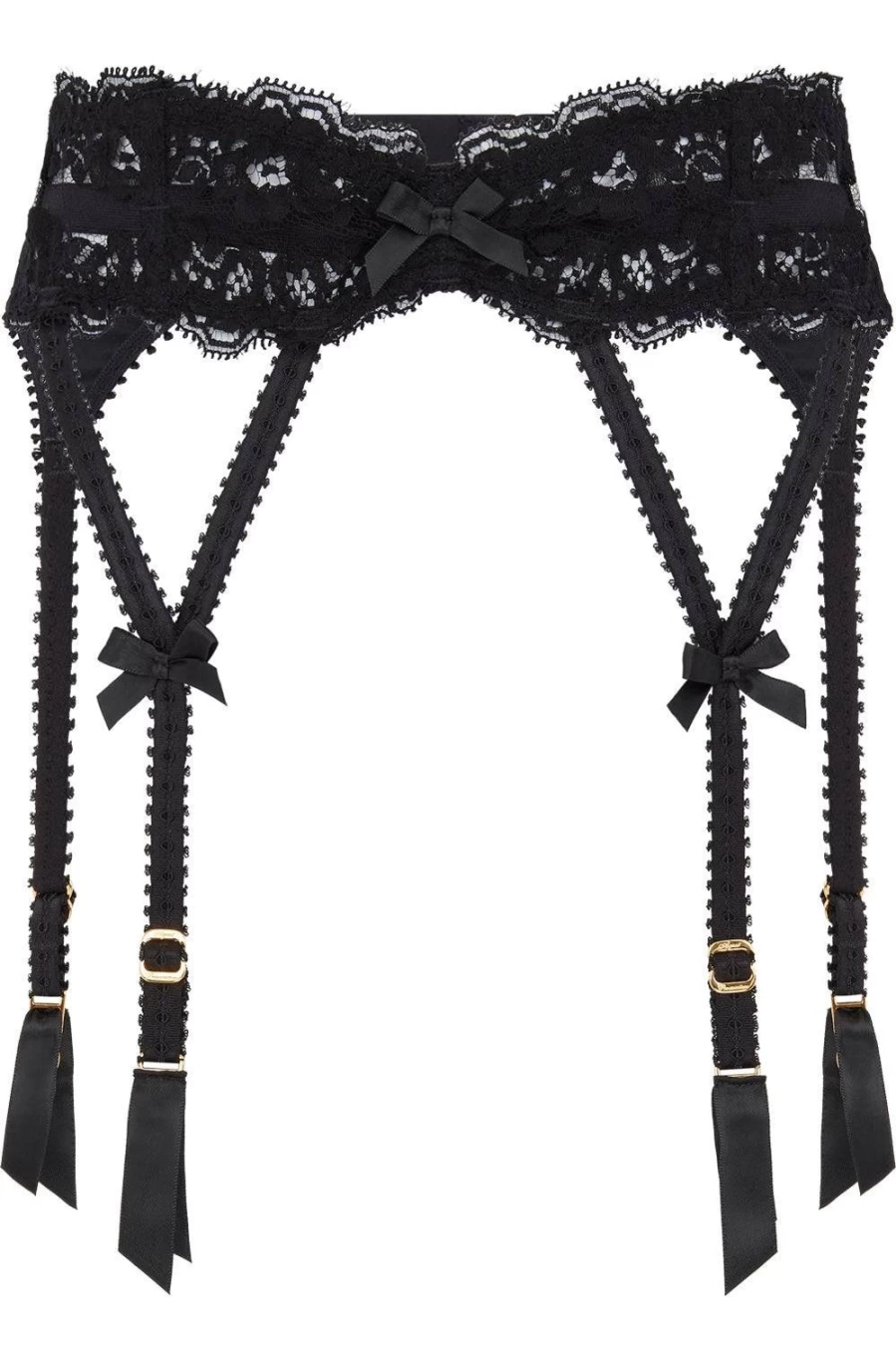 Agent Provocateur Black Lacy Suspender Belt - Elegant Garter Strap for Women