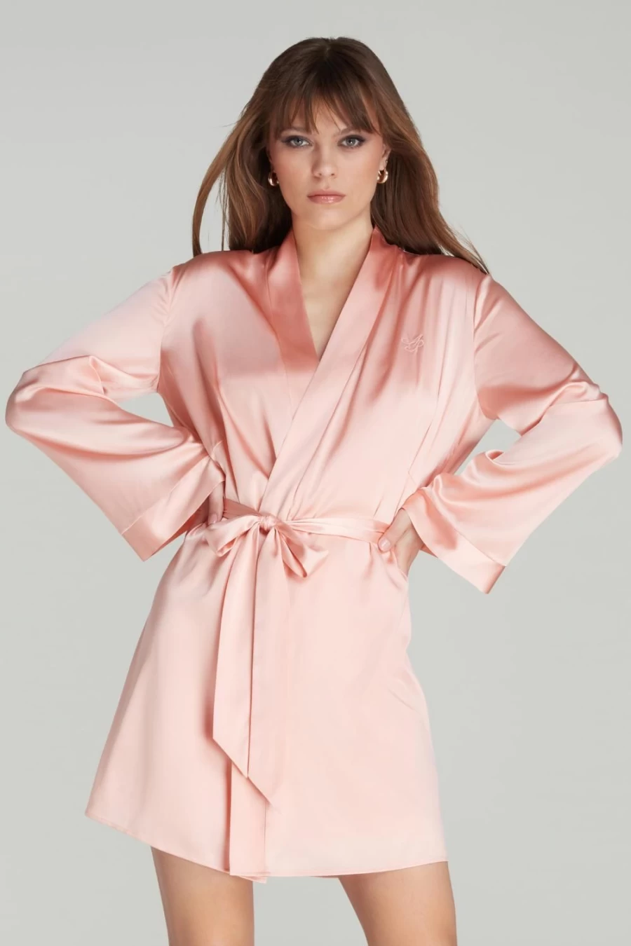 Agent Provocateur Arlette Blush Short Dressing Gown - Luxurious Lingerie Robe