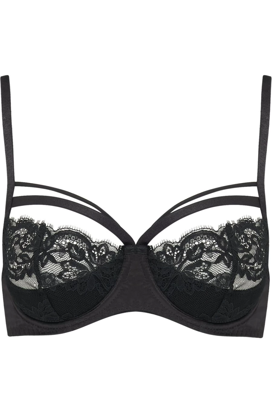 Coco de Mer Seraphine Black Half Cup Bra - Lingerie & Women's Underwear