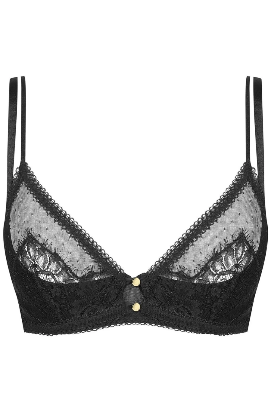 Maison Close Black Divine Inspiration Quarter Cup Openable Bra for Sensual Comfort