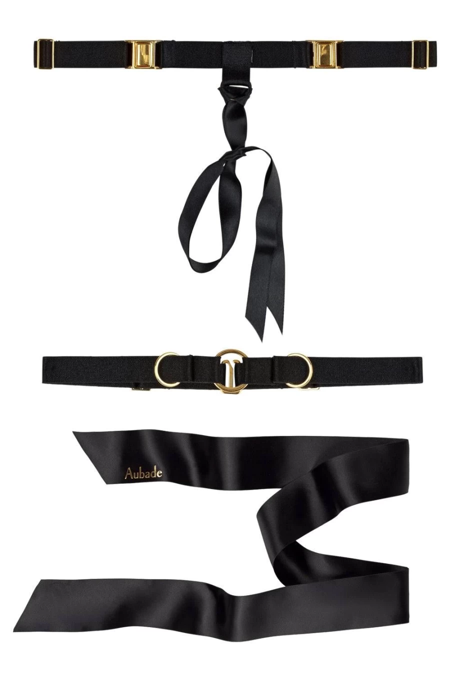 Aubade Black Jeux De Nuit Lingerie Set - Cuffs, Collar & Ribbon
