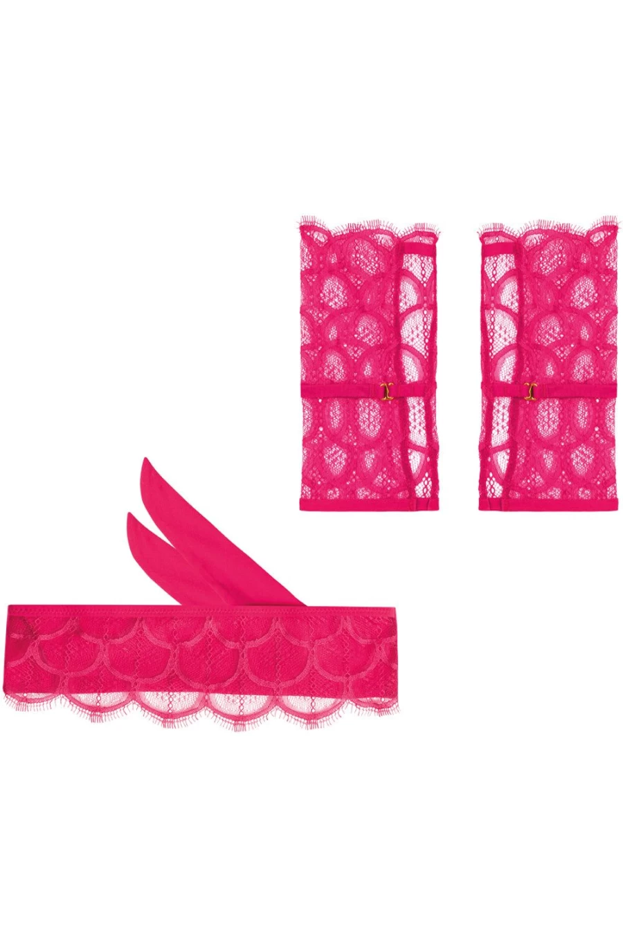 Atelier Amour Pink Mystic Shadow Mask & Cuffs Set - Elegant Bondage Accessories